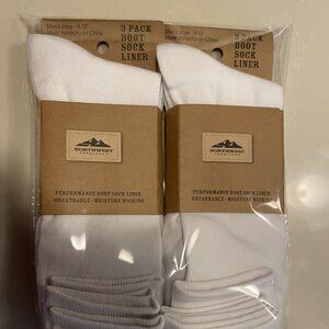 Northwest Territory Men's Boot White Liner Socks: 6 Pairs Size: 9-12